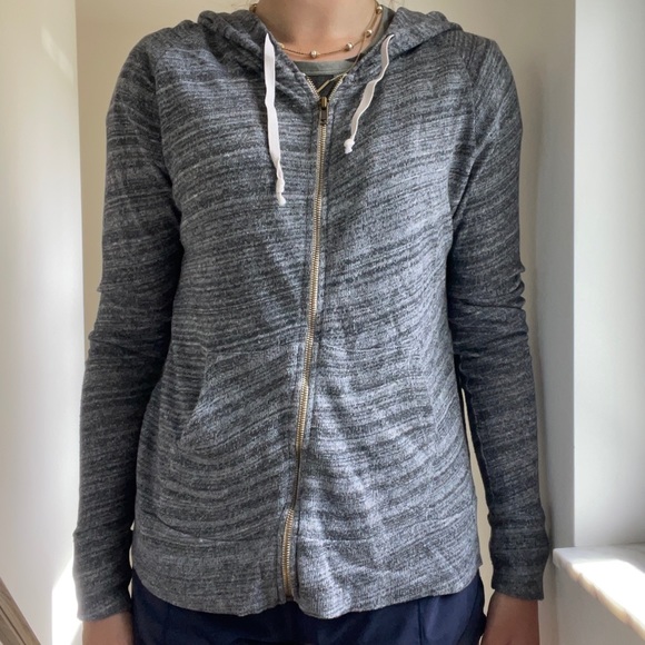 Brandy Melville Sweaters - Brandy Melville Heathered Gray Zip-Up Hoodie